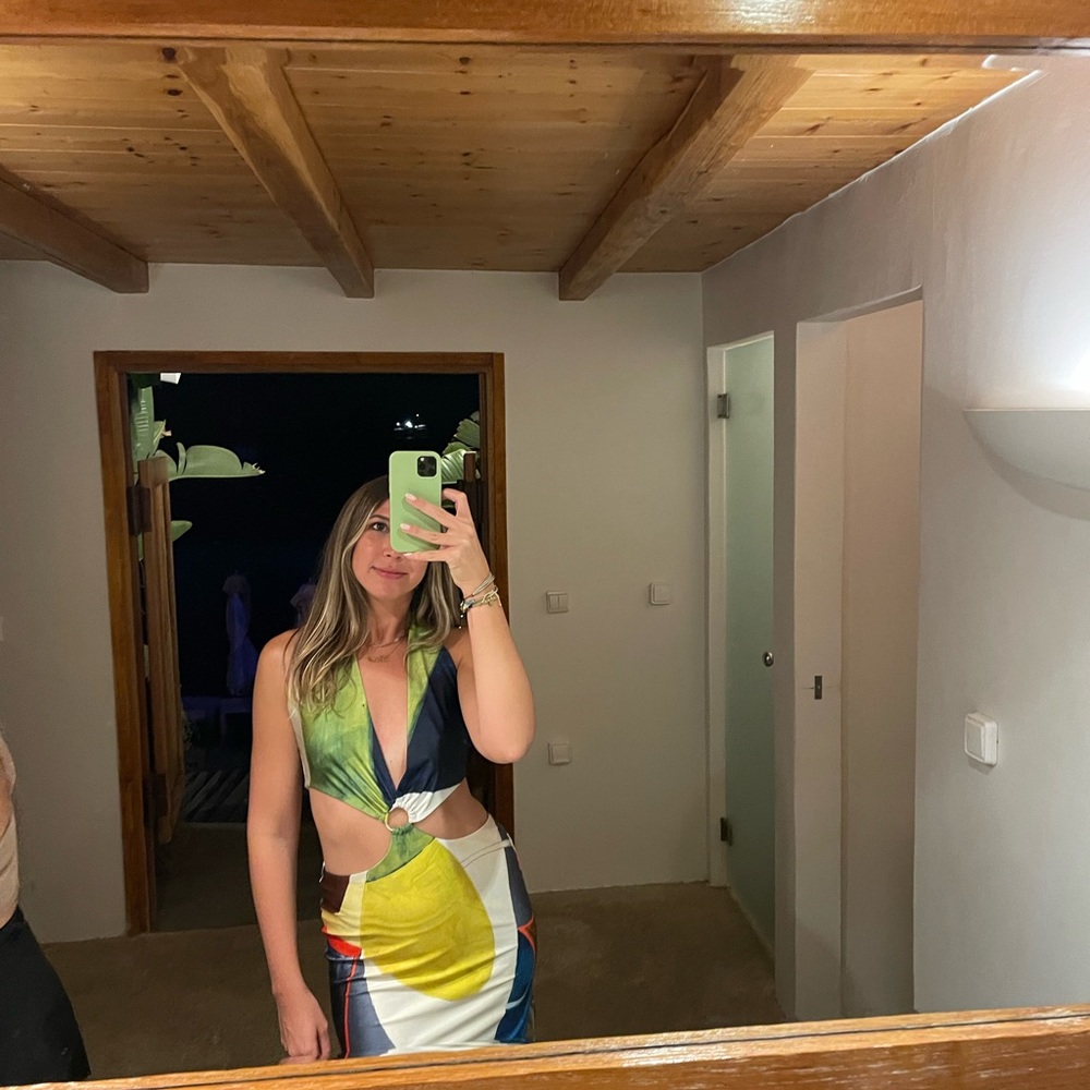 farai london gaia mini dress in multi, mini dress, Kylie Jenner